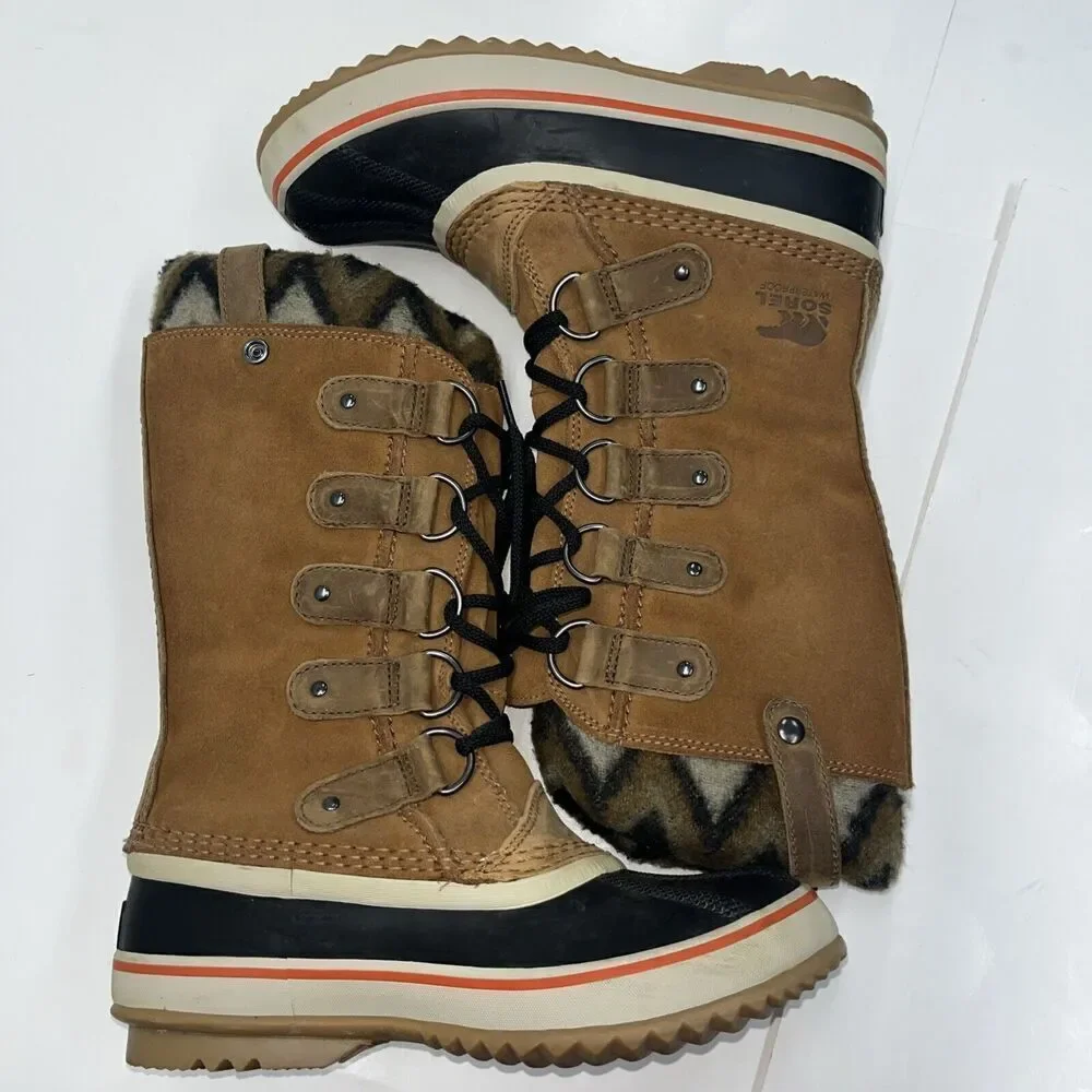 Sorel Womens Joan Of Arctic Knit Elk Waterproof Boots 6 Brown WMN'S NL2142-286